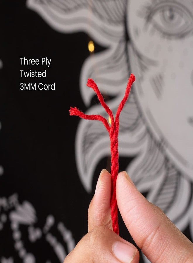 BOBBINY 3 Ply Twisted Macrame Cotton Cord Dori (Roll Packaging) Thread For Macrame DIY And Other Projects | Red | 3Mm, 10 Meter, 1 Count - Image 5